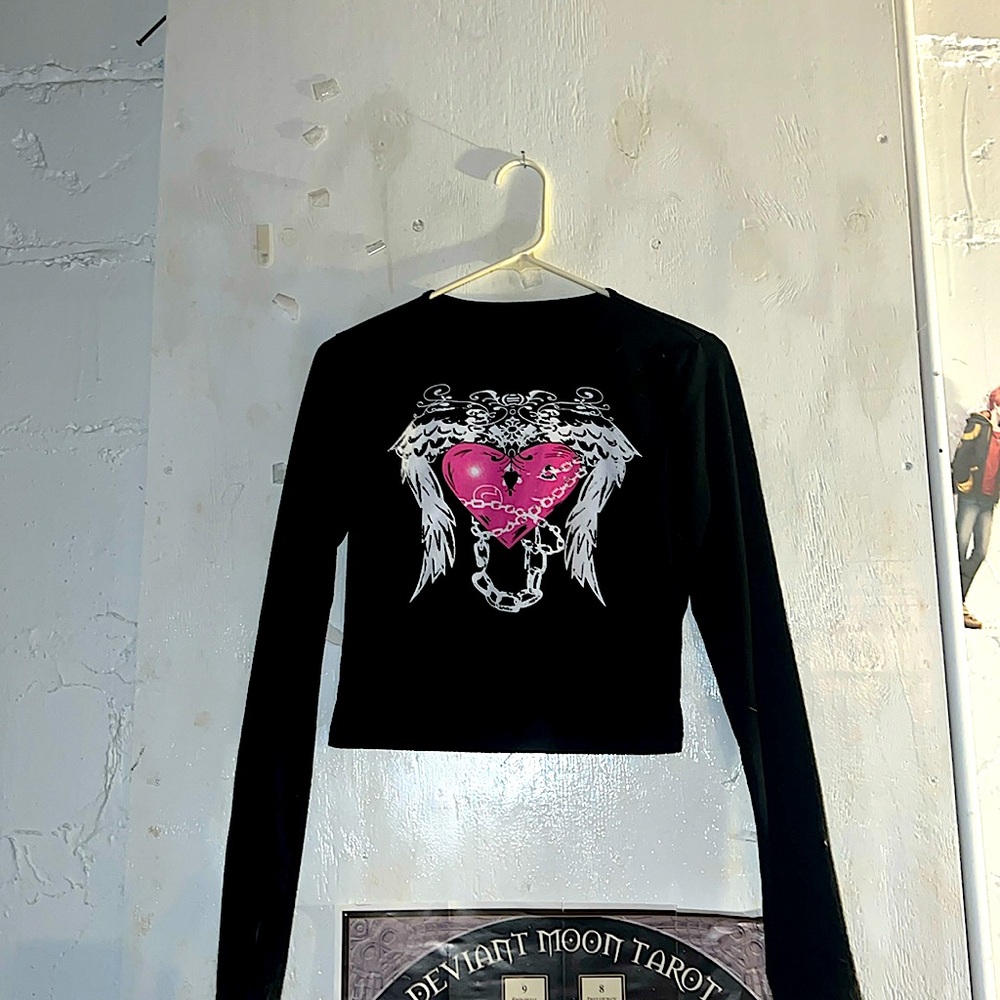 Heart Chains Long Sleeve Crop Top